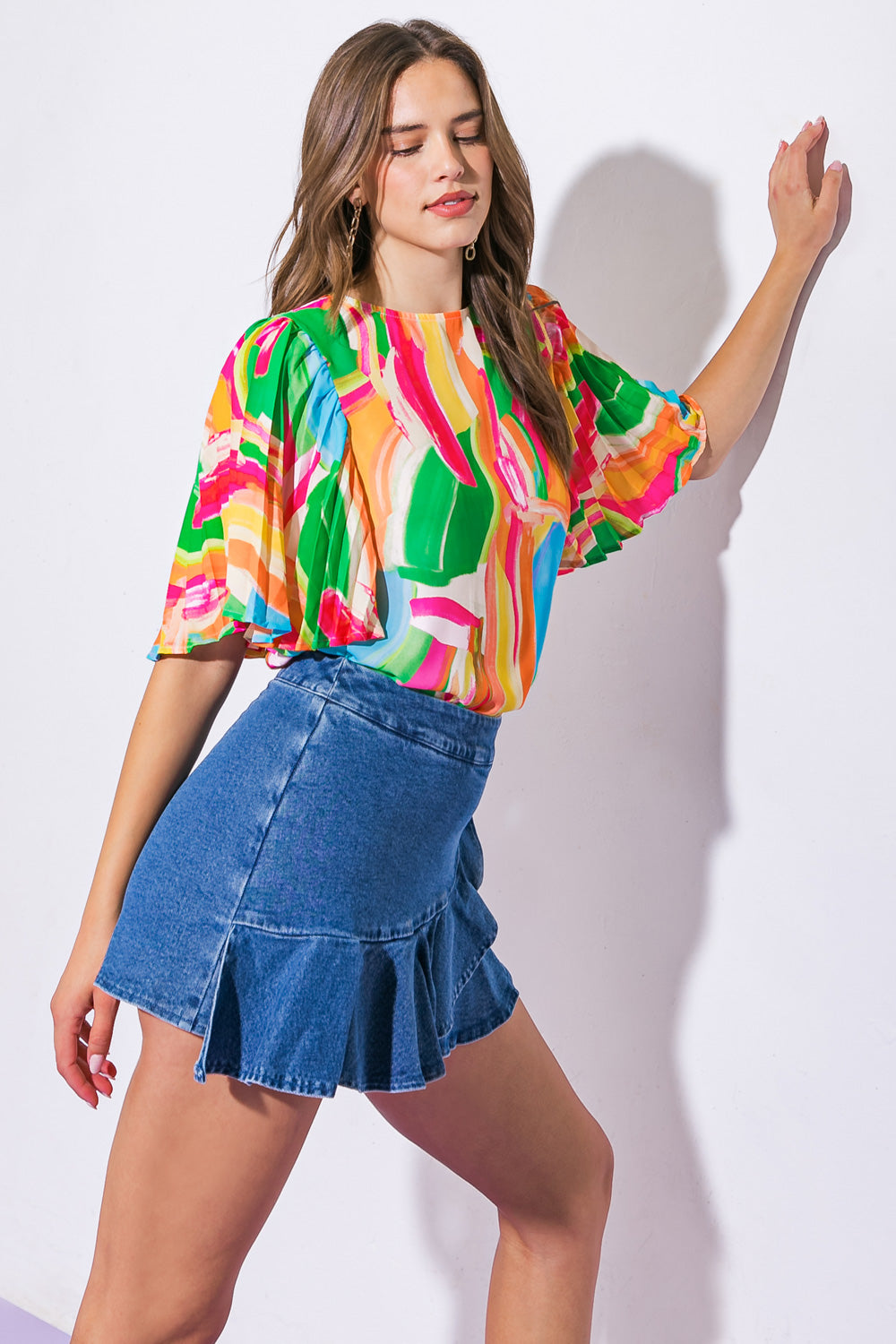 MEET AT THE RETREAT WOVEN TOP Flying Tomato